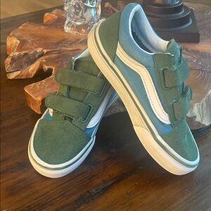 Vans Kids Sneakers Velcro Green and Blue 12